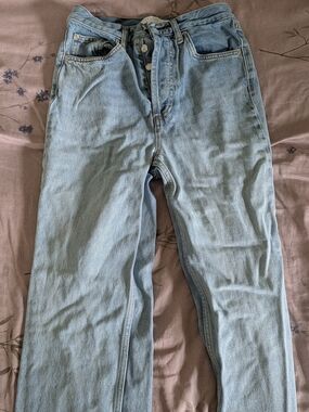Topshop Light Blue Straight Leg Men's Jeans